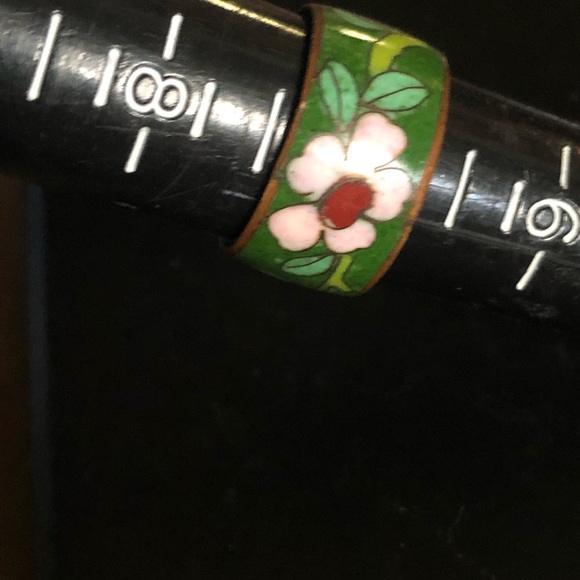 Vintage Wide Band Cloisonné Ring - Picture 5 of 11